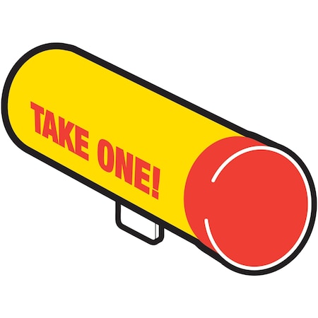 Hy-Ko Take One Tube Sign 3" x 15.5", 6PK A22130